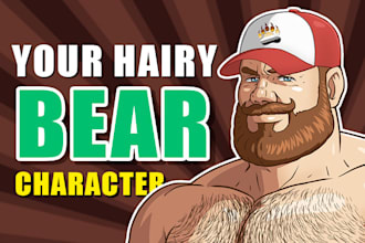 draw your hairy gay  bear, daddy, chubby and muscle bear man