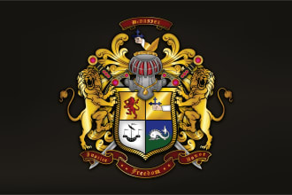create a coat of arms, family crest, heraldic shield