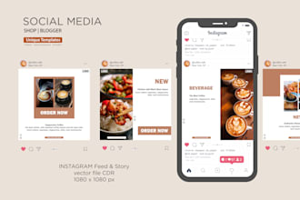 design professional instagram feed, post