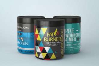 make supplement label design, product box, food label design or cbd label design