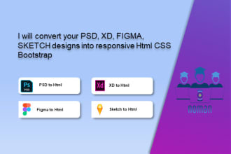 do PSD to html css and figma to html bootstrap