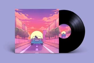 illustrate your album cover in my lofi aesthetic style