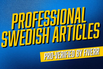 write a professional swedish article for you