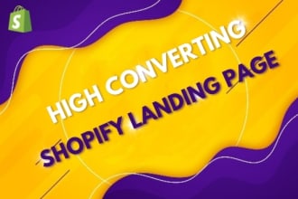 design shopify landing page or design one product store