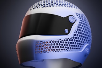 design a 3d printable helmet of your personal choice