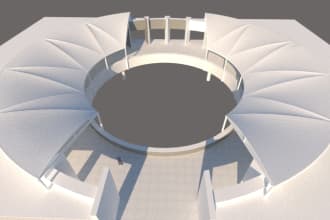 design membrane 3d model of a tensile structure for you