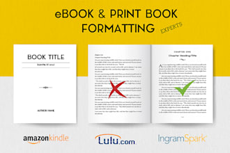 do amazon KDP book formatting, kinlde ebook formatting and paperback