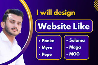 design crypto meme coin website or token website for the launch