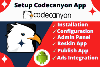 reskin and setup codecanyon app and admin panel