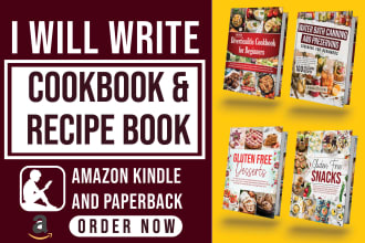 write amazing food recipes for recipe book and cookbook