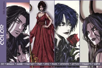 draw detailed oc, dnd, ffxiv, manga, fanart, anime, nsfw, character design