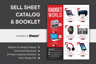 do product catalog, sell sheet, price list, booklet, magazine design