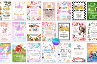 create a birthday invitation editable in canva