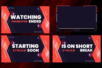 create twitch stream overlay package and youtube gaming logo