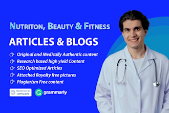 write nutrition, beauty and fitness articles and blogs