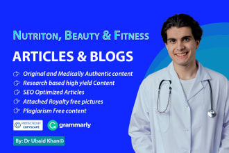 write nutrition, beauty and fitness articles and blogs