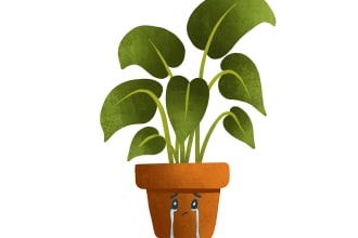 create a character plant illustration