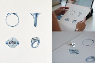draw you perfect hand sketch jewellery