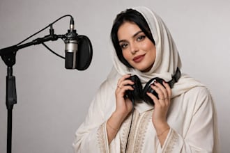 give a voice over in gulf arabic dialect