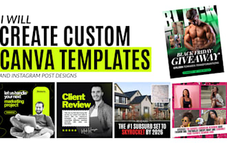 create custom canva templates and instagram post designs