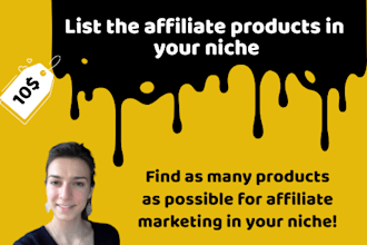 list the affiliate products in your niche