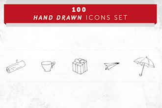 send you 100 hand drawn icons set