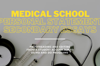 proofread medical school personal statements and secondary essays