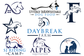 design clean unique logo for horse equestrian  farm dog animal pet