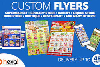 design a custom flyer for supermarket or grocery store