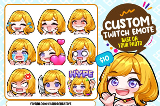 create cute and chibi twitch emotes, sub badges from your photo or vtuber model