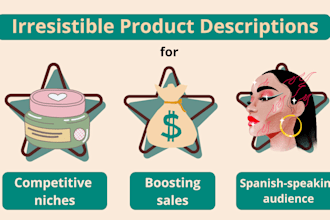 write product descriptions that sell in spanish