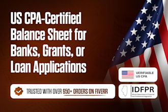 create a balance sheet for you, US active CPA
