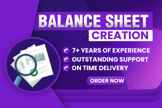 create a balance sheet for you, US active CPA