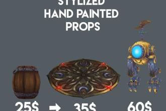 make 3d handapainted stylized low poly props