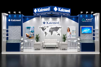 design a premium 3d exhibition booth and trade show stand