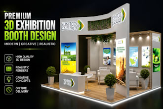 design a premium 3d exhibition booth and trade show stand