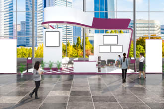 design your 3d exhibition booth, stall, kiosk, stand