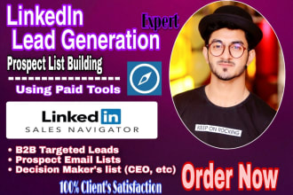do linkedin optimization, b2b lead generation, prospecting, web research expert