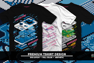 create premium pixel art tshirt design
