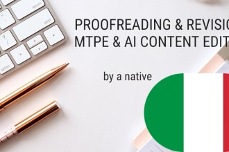 revision and proofread italian texts