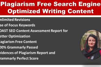 provide plagiarism free search engine optimized writing content