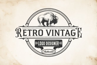 create retro vintage and badge logo design