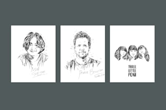 draw portrait sketch art illustrator