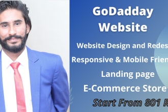 design and redesign godaddy website or godaddy ecommerce store