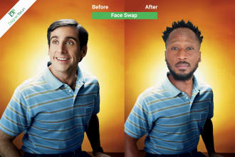 do face swap, replacement, and change from any type of image