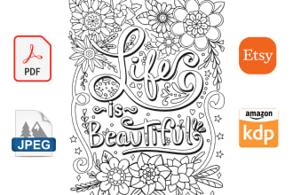 design inspirational quotes coloring pages for kdp and etsy