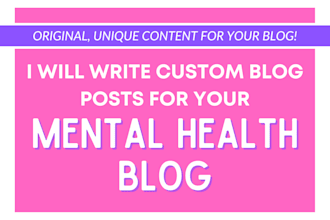 write for your mental health blog