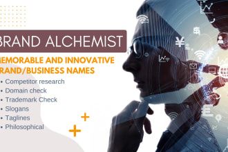 write original business name, tagline and slogan for you