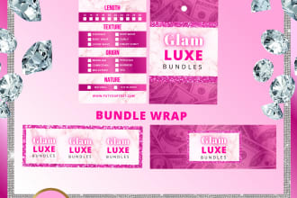 do hair bundle wrap, hang tag design, hair extension