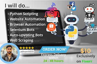 do python selenium web automation and web scraping